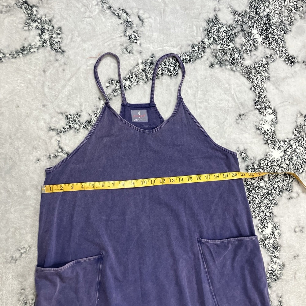 Free People Movement Jumpsuit Romper M Purple Wide Leg Pockets Athletic - Picture 2 of 15